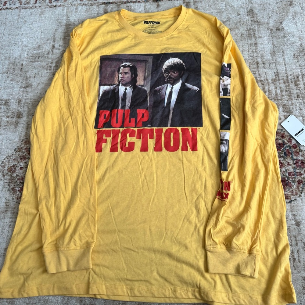Pulp Fiction Yellow Graphic Long Sleeve Shirt